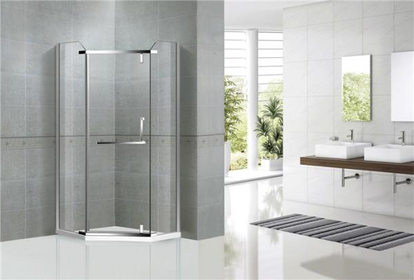 Diamond Shape Stainless Steel Shower Enclosure Pivot Door For Hotel / Home
