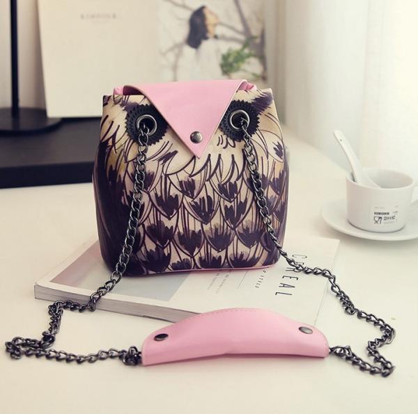 2016 summer new Korean women personalized printing chain shoulder bag cartoon owl tide