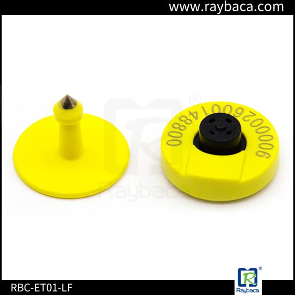 RBC-ET01 LF RFID Animal Ear Tag Round Shape 30.0mm Diameter For Livestock Tracking