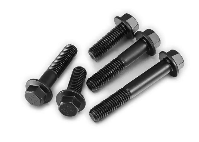 M10 1050 METAL BOLT Carbon Steel Black Oxide  Hex Serrated Flange Bolt With Nut DIN6921