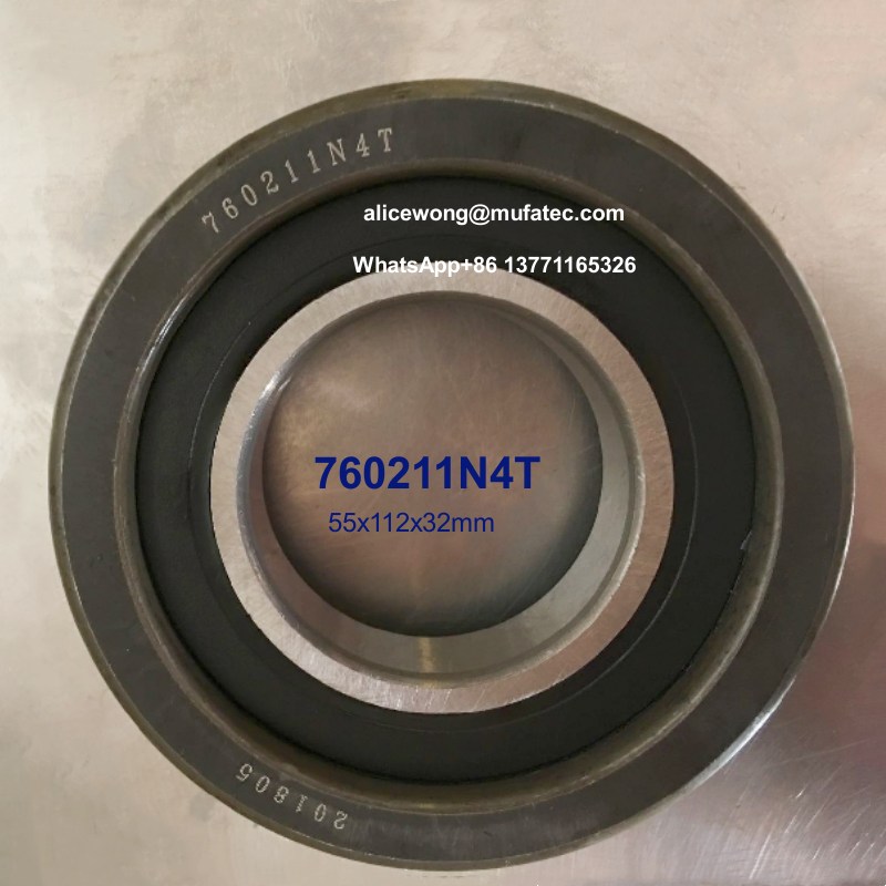 760211N4T 55x112x32mm P0 Подшипники высокоточных подъемных грузовиков с двойными резиновыми уплотнениями
