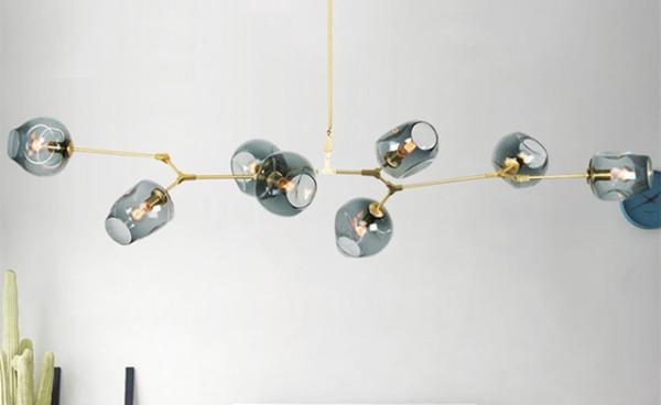 Multi Heads Lampshade 15*16.5mm Glass Modern Hanging Light Fixtures
