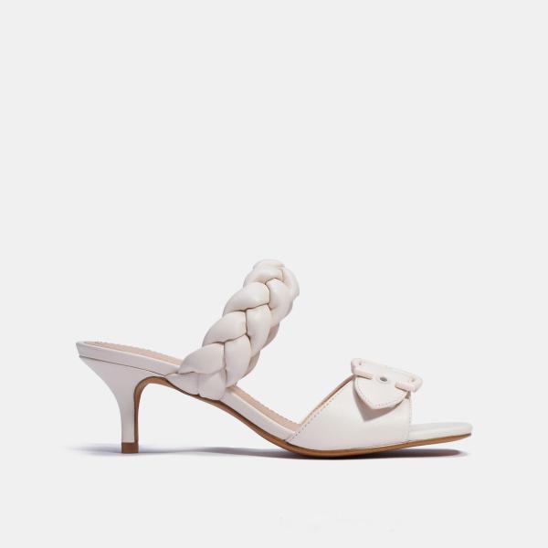 JBHS0306 Off White 50mm Women High Heeled Shoes Anti Slippery Padded Insoles