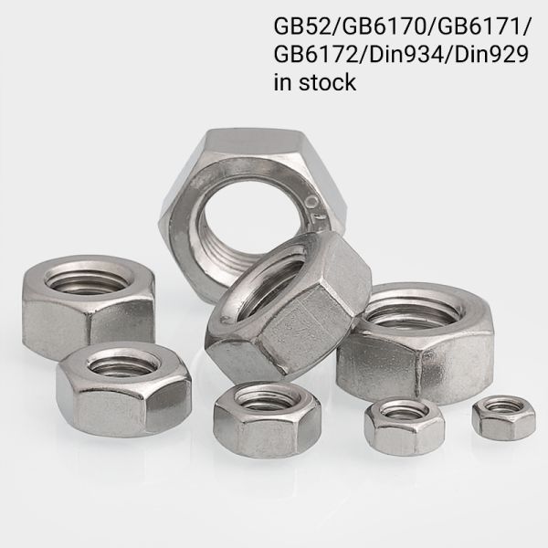 M4 Metal Hex Nut Carbon Steel Material Zinc Plated Finishing DIN934