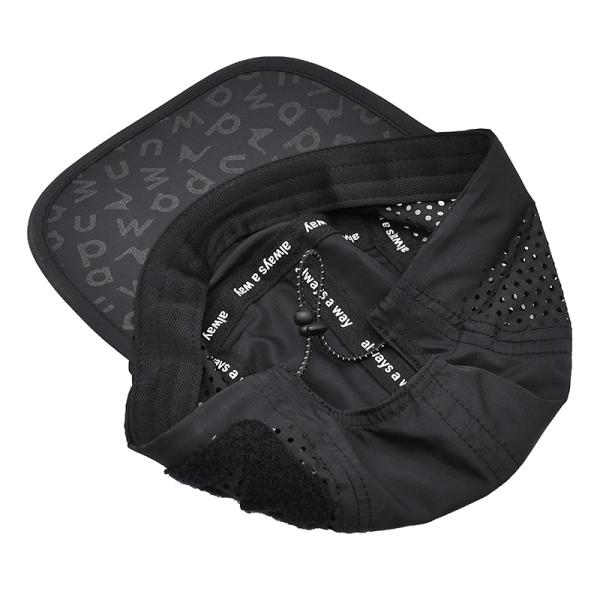 5 Panel Camper Hat with Sports Mesh Sweatband and Flat Brim Shape Laser Cutting Panel
