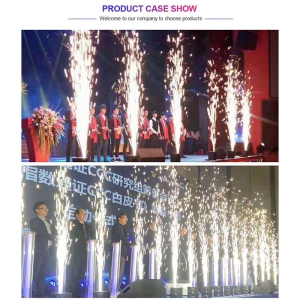 Sparkler Flash Fountain Waterfall Confetti Machine with DMX512 Control 2-5m Spray Height and Eco-Friendly Metal Powder for Stage Performances