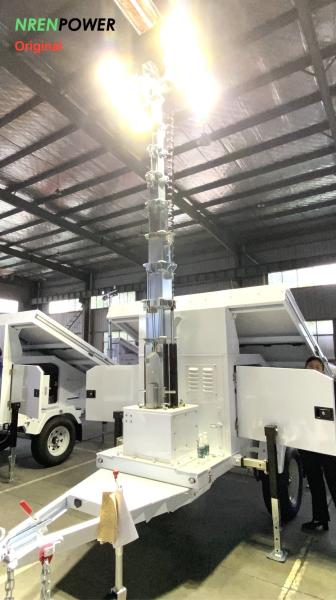 solar power light tower-9m hydraulic mast-4x435 solar panels-8x200AH batteries