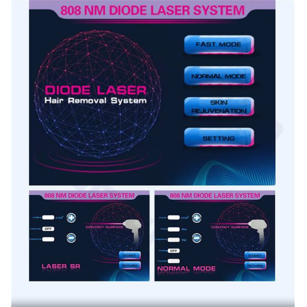 Máquina 500w 1600w del retiro del pelo del diodo láser de 808 nanómetro Yag para la cara y el cuerpo