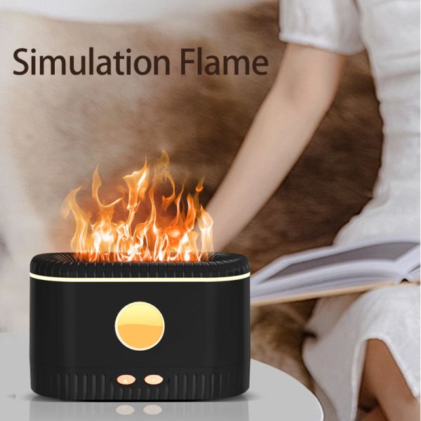 USB Portable Waterless Aromatherapy Diffuser Machine 200mL With LED Flame Light
