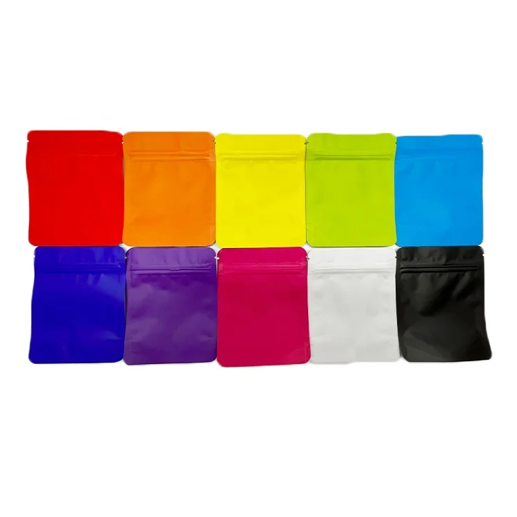 Heat Seal 3.5g 7g Oz Blank Bags Zipper Stand Up Mylar Bags Matte White Holographic Surface Pouch Food Snacks Packaging