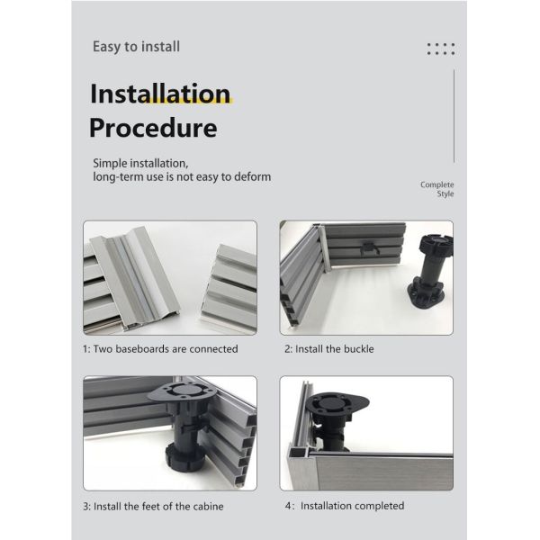 Baseboard Accessories PVC Skirting Board Holding-Down Line in Modern Design 24cm Width