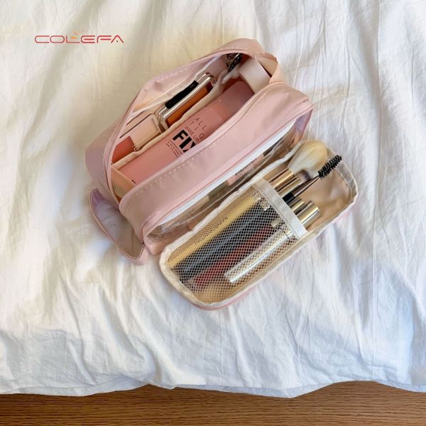 Japanese Minimalist Handheld Pencil Case Large Capacity Nylon Multi-Function Storage Bag Stationery Box Pencil Pouch Wholesale