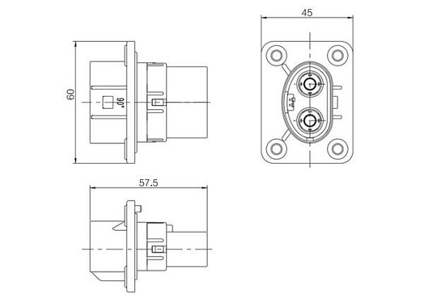 1KV 60A Electrical High Voltage Automotive Connectors For Lithium Battery