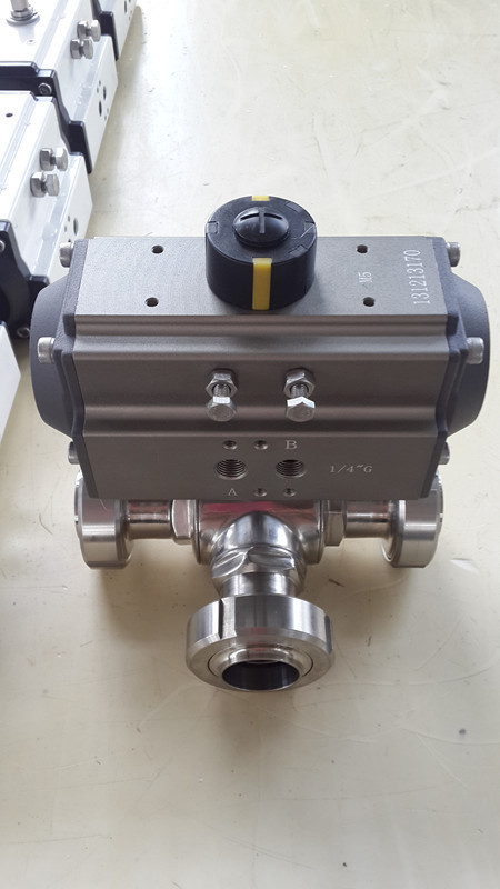 Aluminum Alloy Pneumatic Ball Valve 90 Degree Single Acting Actuator Valve