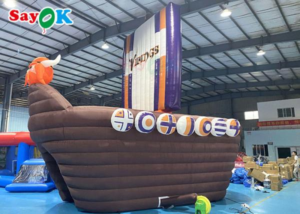 210D Oxford Pirate Ship Theme Inflatable Tunnel For Advertising