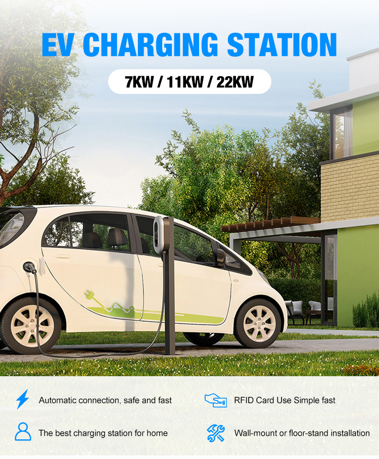Заряжателя типа 2 EV приложения карты европейского стандарта RFID загрузочная коробка мобильного домашняя