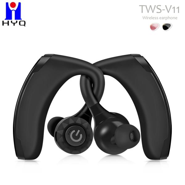 Black BT5.0 TWS Retractable Bluetooth Earphones For Driver Sport