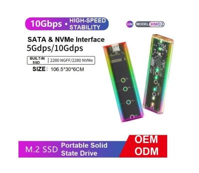 512GB 1tb 2tb 4tb 6tb Portable External SATA SSD RGB Built In 5gbps 10gbps
