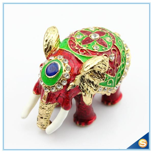Thai Style Elephant Enamel Ornaments Jewelry Box Home Furnishing Lucky Elephant Trinket Box