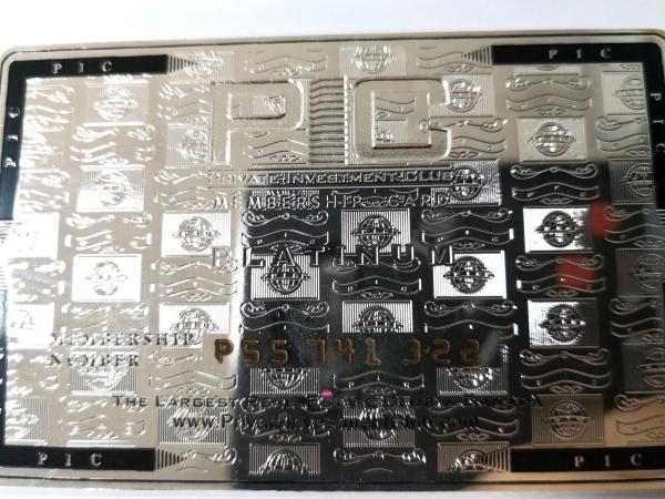 Sterling Silver Metal Membership Card With Hico Magnetic Stripe