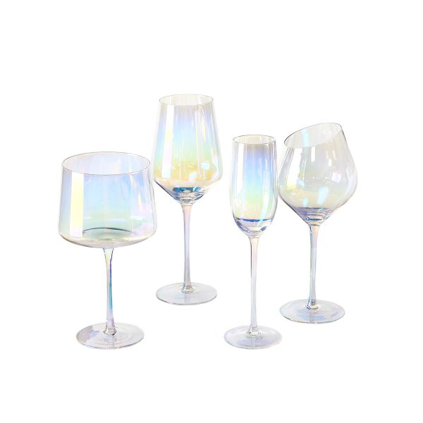 CE Short Stem Luster 14 Oz Wine Glasses , 200mm Crystal Burgundy Wine Glasses