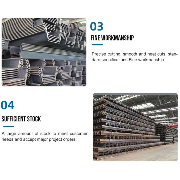 Q235 Q345 Cold Formed Steel Sheet Pile Sp-U400*170*15.5 304 316 Sy295 Ysp45
