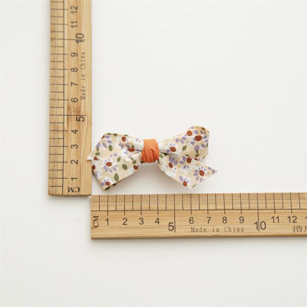 ins DIY girls accessories sweet floral fabric irregular bow duck mouth clip cute girl candy hair clip