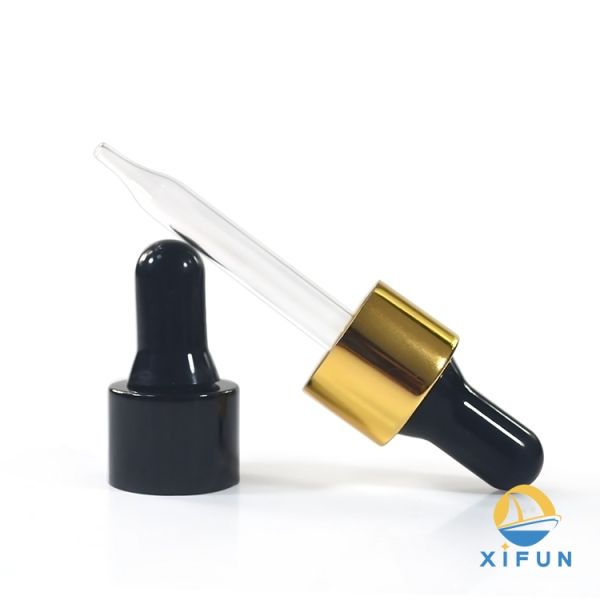 Essential Oil Brown Dropper Bottles , Oil Dropper Bottle With Aluminum Black Dropper Cap