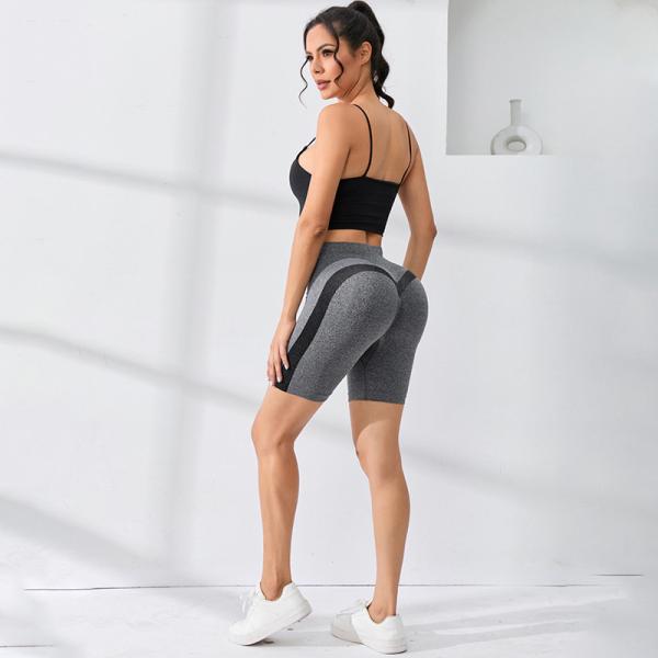 Fitness pants women's stretch tight tight buttocks abdominal cinch pants quick-dry yoga shorts