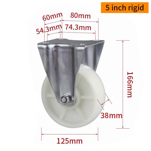 EDL‌ Medium Duty 5inch Caster TPA Plate by Rigid , Swivel and Brake Type 250kg 665P-26