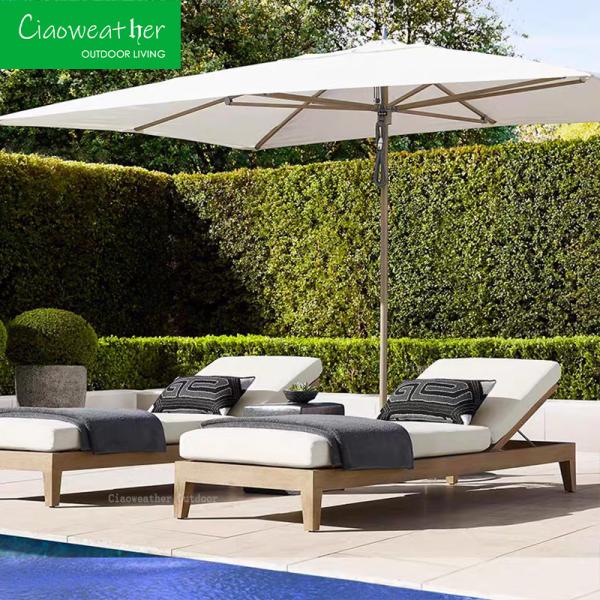 Meubles d'extérieur modernes Jardin extérieur Chaise en bois de teck pour villa imperméable Cour de plage piscine fauteuil salon
