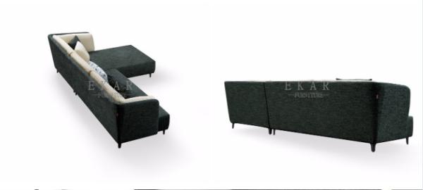 Living Room Furniture L Shaped Fabric Couch Corner Sofa Set