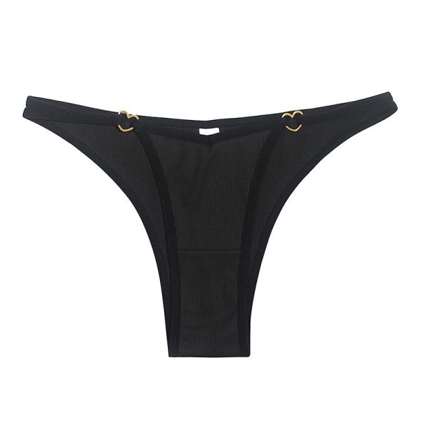 Sexy G String Ropa interior para damas Ajustable Cintura baja Sin costuras Breve Hipster Bragas Anillo en forma de corazón Tanga