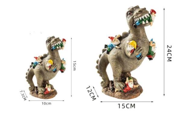 Outdoor Garden Art Deco Dinosaur and Elf Statue Garden Decoration