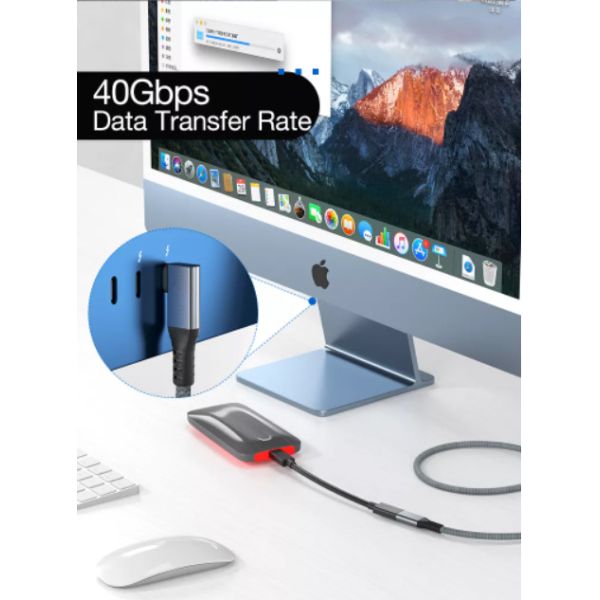 тип мужчина удлинительного кабеля 100W USB 40Gbps 4 5.5mm c к женщине