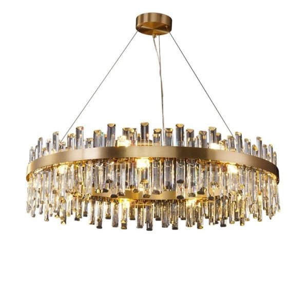 Dimmable LED Fexible Brown Black Leather Belt Chandelier (WH-NC-132)