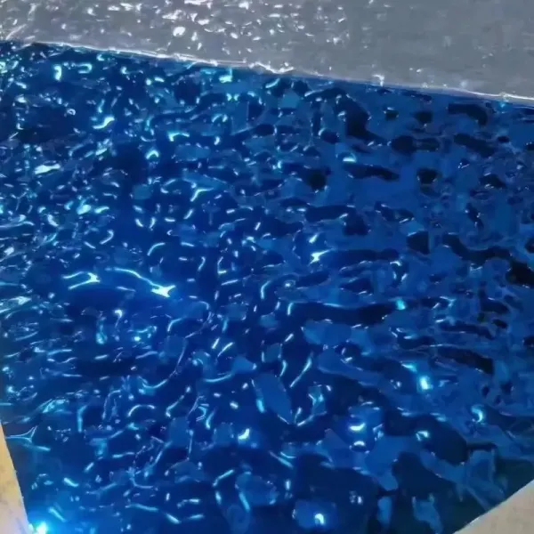 Mirror Gold Color Water Ripple Pattern 304 Grade Stainless Steel Sheet for Decorative Metal Applications