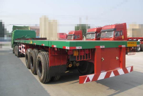Tri axle 40 Tons Skeletal semi trailer for Transporting 20  foot 40 foot flatbed trailer