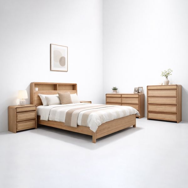 American Classic Solid Wood Complete Bedroom Set king Size Bed Double Home Room Modern Luxury Wooden Bedroom Furniture Set