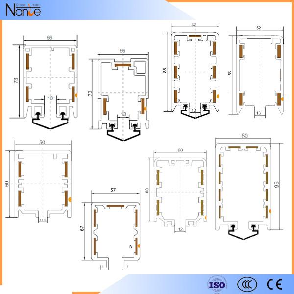 Green PVC Power Enclosed Conductor Rails System , 35A to 240A