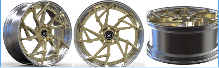 Автомобили с необратимым приводом 2 шт. кованые колеса золотое расчесываемое лицо и полированные губы в 18 ~ 23 дюймах