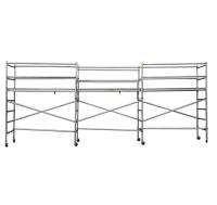 Échafaudage mobile compact en fer d'aluminium à cadre élargi Mini type avec rouleaux Plateforme en bois Plateforme de garde à l'intérieur