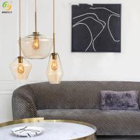 Lustre de luxe de lumière pendante en verre de cuisine de chambre à coucher de salle à manger petit