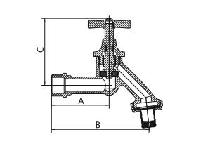 Hot / Cold Water Bibcock Taps Strictly Quality Control Silver Color
