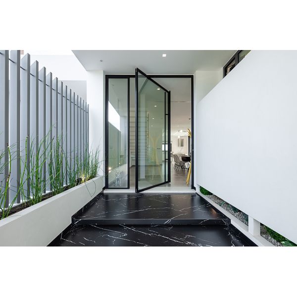 Black 6A 12A Space Aluminum Internal Glass Pivot Doors For Office