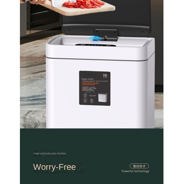 Living Room Home Kitchen Automatic Storage Bin with Lid Factory Wholesale Smart Sensor Stainless Steel Trash Can