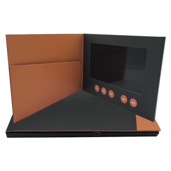 custom design 7 inch LCD Video Brochure advertisement video booklet with pocket