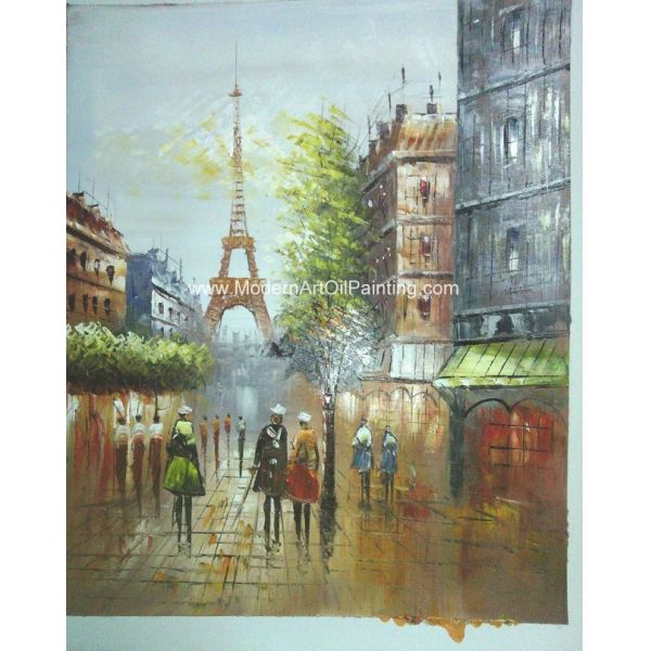 Hand Painted Paris Oil Painting Eiffel Tower ECO Solvent