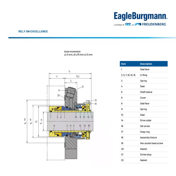 O Ring EagleBurgmann Mechanical Seal 25mm - 100mm Mechanical Packing
