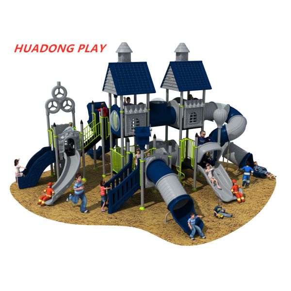 Villa Series Plastic Kids Playground Equipment , Outdoor Play Slide For Childrens